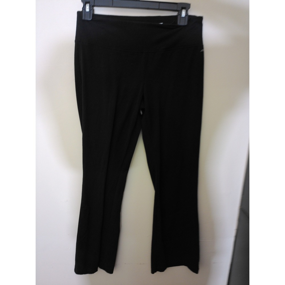 Jockey Yoga Pants Womens Medium Black Flare Leg Wide Waistband Athleisure 2037